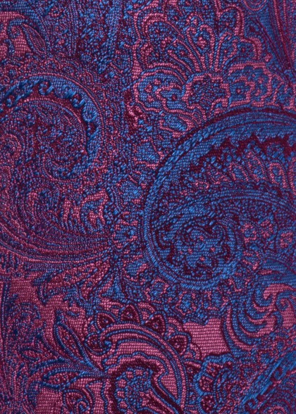Violette Mikrofaser-Krawatte mit Paisleymuster in Blau von Puccini Stoffansicht