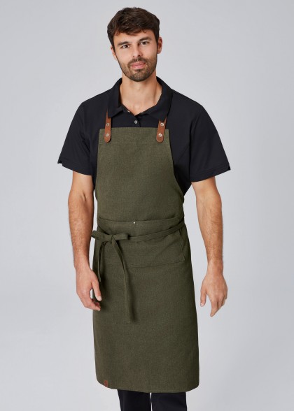 Twill-Latzschürze Unisex Dark Green Modelbild vorne