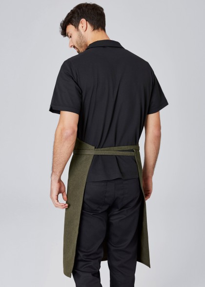 Twill-Latzschürze Unisex Dark Green Modelbild hinten