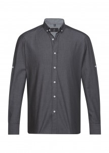Herren-Hemd Regular Fit Denimoptik Anthrazit von Greiff vorne