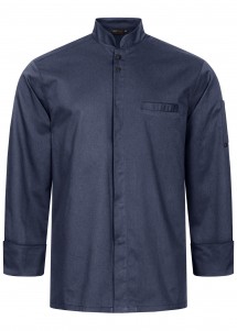 Kochjacke Herren Biker Style Vintage Blue vorne