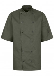 Kochjacke Unisex kurzarm Vintage Green vorne