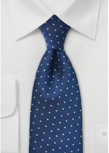 Clip-Krawatte Punkte in Farben Navyblau Silber