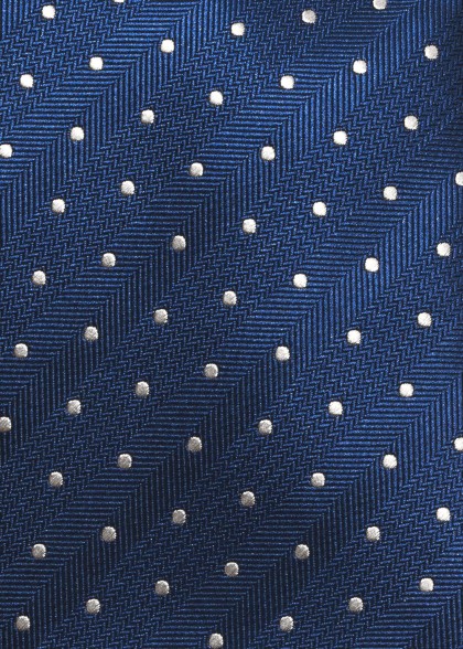 Clip-Krawatte Punkte in Farben Navyblau Silber Detail