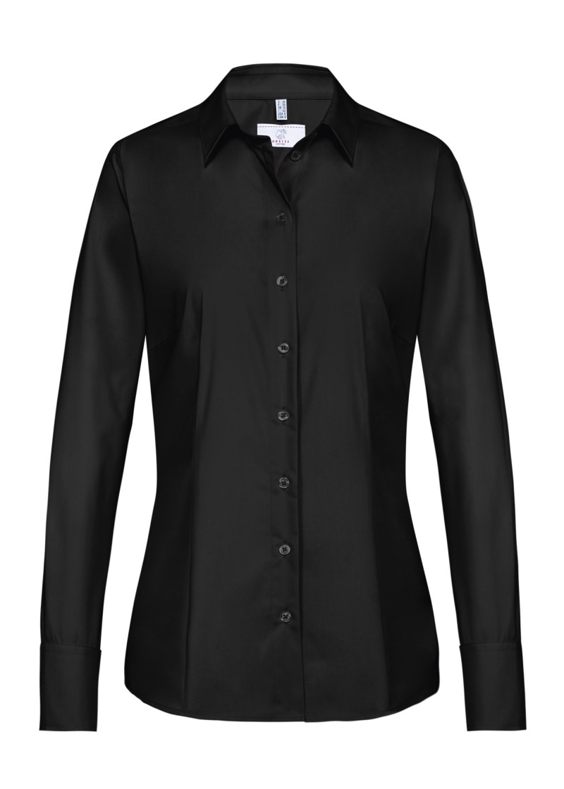 Hemdbluse für Damen in schwarz (Regular Fit)