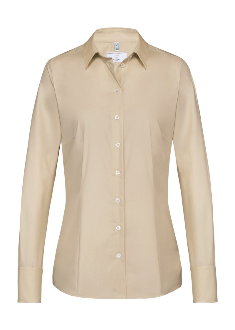 Hemdbluse für Damen in beige (Regular Fit)