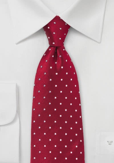 Clip-Krawatte Pünktchen rot weiß - 
