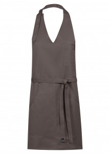 Damen Latzschürze in Taupe von Greiff vorne