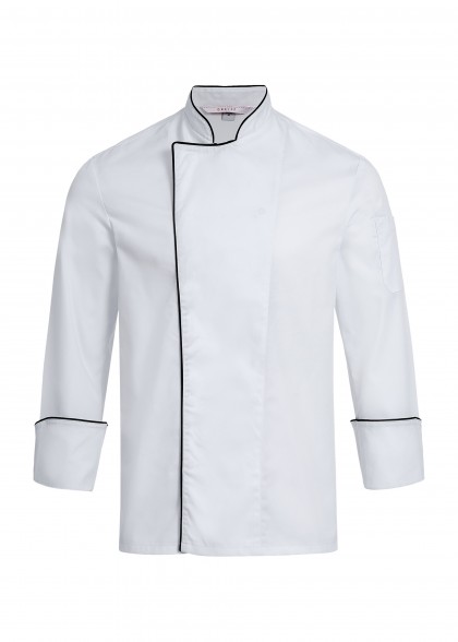 Herren-Kochjacke in Weiß von Greiff vorne