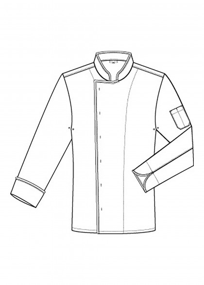 Kochjacke für Herren von Greiff Zeichnung vorne