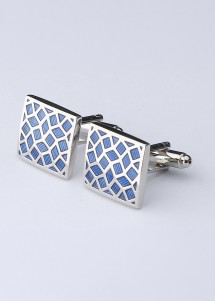  - Manschettenknöpfe Mosaik-Optik blau
