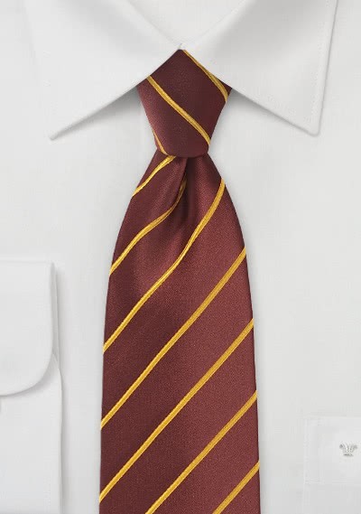 Krawatte Business-Streifen rotbraun gelb - 