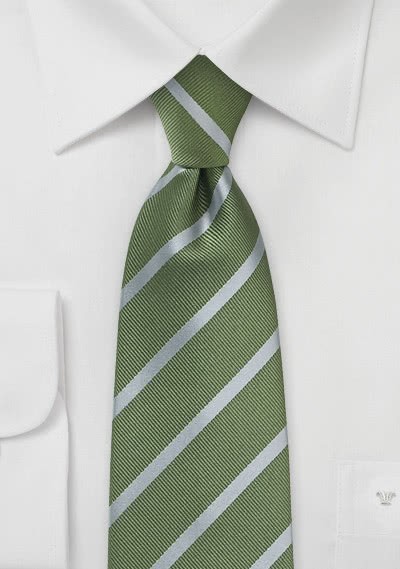 Krawatte Streifendesign olivgrün grau - 