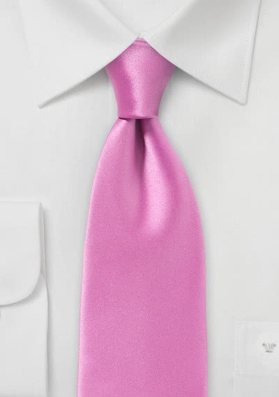 Krawatte einfarbig Mikrofaser pink - 