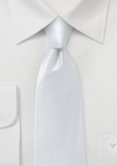 Krawatte italienische Seide weiß unifarben - 
