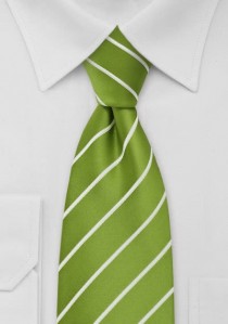  - Clip-Krawatte Streifen weiß apfelgrün