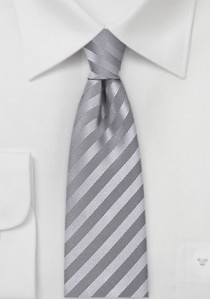  - Schmale Krawatte einfarbig Streifen silber