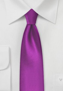  - Unifarbene schmale Seiden-Krawatte pink