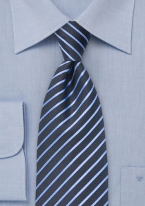 Streifenmuster-Krawatte Überlänge dunkelblau