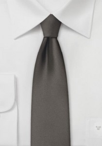  - Krawatte schmal geformt unifarben mittelbraun