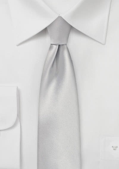 Krawatte schmal geformt monochrom hellgrau - 