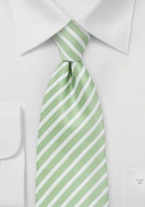  - Sicherheits-Krawatte Streifen lindgrün weiß