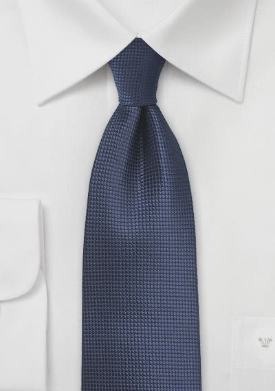 Krawatte einfarbig navy Struktur - 
