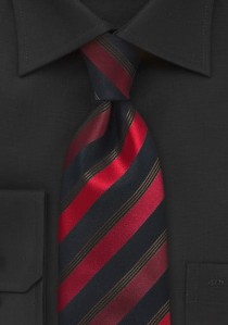  - Sicherheits-Krawatte Streifen schwarz rot