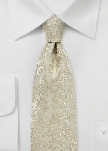 Krawatte Paisleymotiv beige elegant