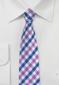  - Krawatte Vichy-Karo pink blau