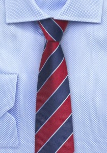  - Krawatte Business-Streifen rot navy