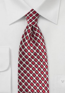  - Krawatte Kreuz-Struktur rot altweiß
