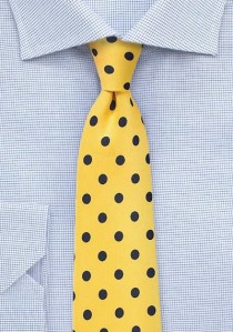  - Krawatte grob gepunktet gelb navy