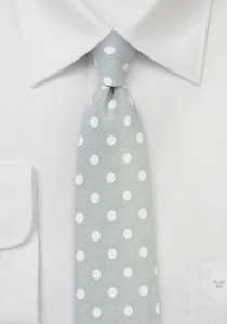  - Krawatte grob gepunktet silber weiß