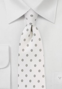  - Krawatte grob getupft weiß grau