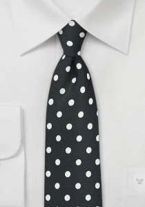 Krawatte grob tupfengemustert schwarz weiß
