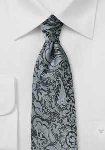  - Markante Krawatte im Paisley-Look grau