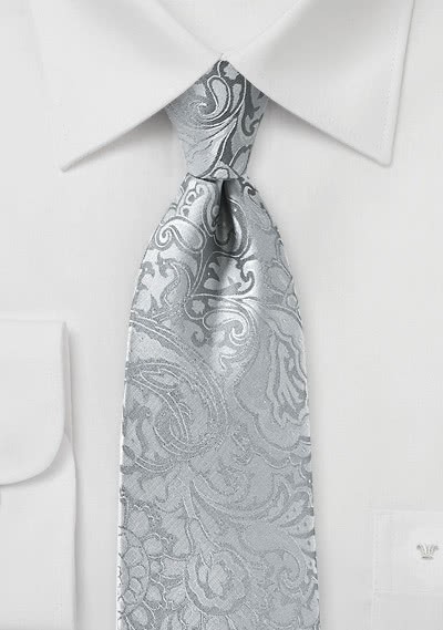 Markante Krawatte im Paisley-Look silber - 
