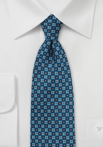 Krawatte Ornamenturen nachtblau - 