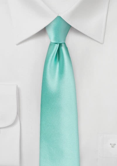 Krawatte schmal geformt Kunstfaser aqua - 