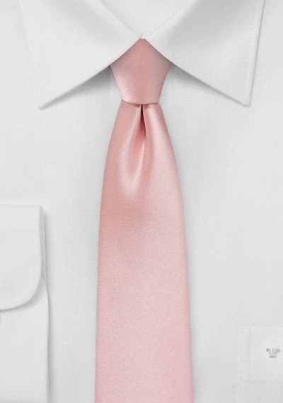 Krawatte schmal geformt Poly-Faser rosé - 