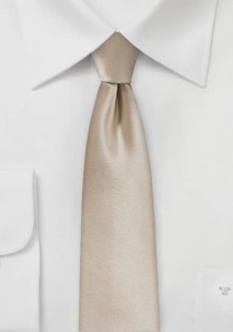  - Krawatte schmal geformt Poly-Faser beige