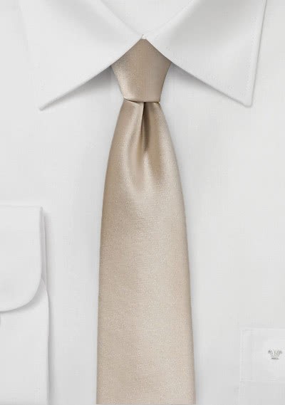 Krawatte schmal geformt Poly-Faser beige - 