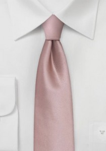  - Krawatte schmal geformt einfarbig mattrosa