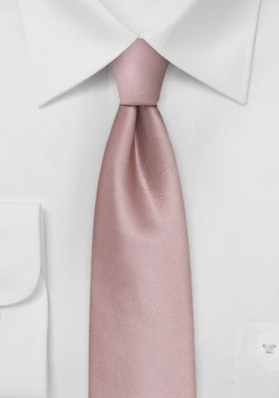 Krawatte schmal geformt einfarbig mattrosa