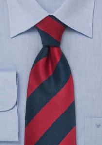  - Clip-Krawatte Streifenmuster nachtblau rot