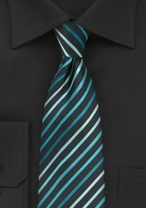  - Clip-Krawatte Streifendesign schwarz mint