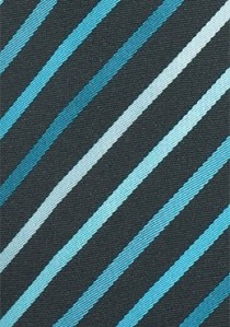 Clip-Krawatte Streifendesign schwarz mint