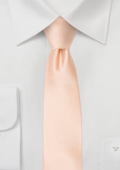Krawatte schmal einfarbig apricot - 