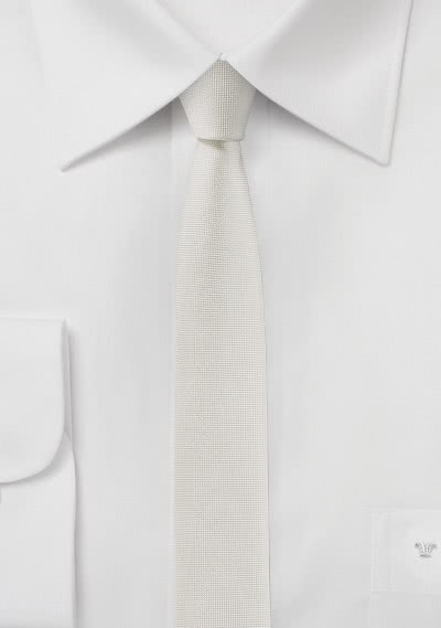 Krawatte extra schlank altweiß - 